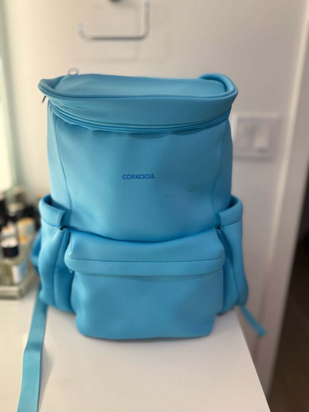 Corkcicle Lotus Pack Soft Insulated Backpack Cooler Santorini Blue